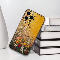 G-Gustav K-Klimt The Kiss Painting Phone Case For IPhone 17,16,15,14,13,12,11,Plus,Pro,Max,Plus,XS,soft case Black silicone iPhone13PROMAX orange