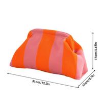 Women Handbag Colorblock Knitted Women Bag Large Mouth Cosmetic Cellphone Keys Stoarge Pouch Summer Beach Clutch Lady Purse