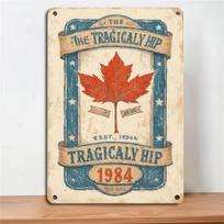 The Tragically Hip Vintage Metal Sign  x Rock Band Iron Wall Art Red Maple Leaf for Bar Garage Decor 20x30cm（7.8x11.8inch）