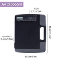 Clipboard with Storage Box, Built in Calculator Nursing File Folder   with Wall Mounted Handle, for Teacher Kids Doctor  s