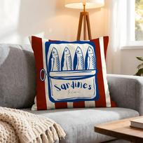 Theme Coastal Charm Sardine Cushion Cover 4Pcs Decorative Covers Soft Cushion Case for Sofa Couch Decor 40x40 45x45 Pillowcases 4PCS