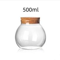 Large Transparent Glass Jar with Cork Stopper, Moisture-Proof, Ideal for Tea and Herb Storage