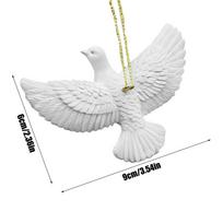 Christmas Tree Ornament 4 Pieces Resin White Peace Love Joy Bird Decor Christmas Tree Bird Ornaments For Party Family Gathering