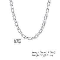 Chunky Embossed Chain Necklaces for Men Boys,Never Fade Stainless Steel Rectangle Chain Collar,Rock Punk Jewelry Gifts 50cm