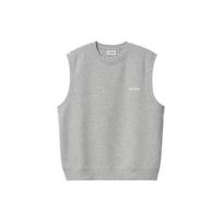 Carhartt WIP Script Vest Sweatshirt Logo Embroidery Plain Knit Sleeveless Vest Men vests Gray I033084-00D-XX L