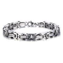 8MM Stainless Steel Box Bracelet For Men Motorcycle Homme Hand Chain Bikes Rock Male Zircon 18cm