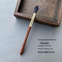 Pearswood Fine-Tipped Wool Eyeshadow Brush: Large Blending and Medium Application with Soft Touch Flame Nose Design.