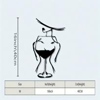 Vintage Iron Wall Art Minimalist Female Silhouette Wine Glass Abstract Metal Decor Gift for Valentine's Day Home Interior TY8822-02