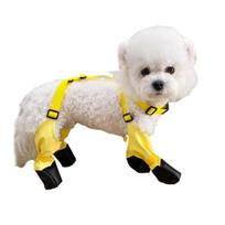 Yousheng Dog Suspender Boots Connected Dog Rain Shoes Waterproof Doggy Booties Adjustable Dog Paw Protectors for Outdoor Walking S