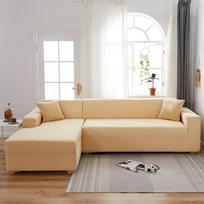 L formos sofos užvalkalas 2 vnt. rinkinys Pilkas Elastingas Spandex Tamprių užvalkalų komplektas kampinei sofai svetainės sofai Part B-B  235-300cm