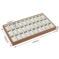 30-Slot Watch Display Box, Suede-Lined Organizer, Jewelry Storage for Watches, Bracelets, Necklaces, Earrings, Rings