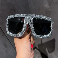 Large Frame Large Frame Sunglasses, Luxury Rhinestone Trend Mask Personalized Party Sunglasses Decorative Glasses Women's Models