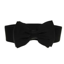 Elastic Waist Belt with Large Bow Accent Adjustable Waistband for Dresses and Tunics 62cm Length Wide Design Stretchable Material