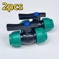 2pcs 25mm Quick Connect Shut Off Valve Greenhouse Water Pipe Fittings High Flow Design For Agricultural Irrigation