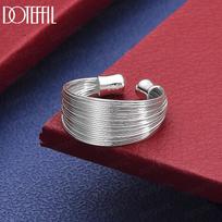 925 Sterling Silver Multi-Layer Wrapped Fine Line Open Ring – Stylish Evening Ring Opening
