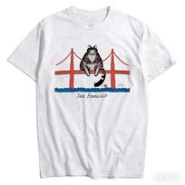 Ryan Gosling San Francisco Golden Gate Bridge Cat TShirt Cotton Tee Funny Kitten Graphic Casual Top for Unisex WoUnisex M