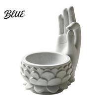 Study Room Table Accessory 3D Printed OK Buddha Hand Lotus Flower Pot  Zen Style Mini Planter  Decorative Succulents Planter Desktop Organizer