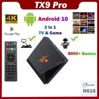TX9 Pro TV dėžutė Android 10.0 H616 Smart Tvbox 4K Ultra HD Wifi 1GB RAM 8GB Medijos leistuvas 2 in 1 Retro žaidimų konsolės dėžutė Retro Set Top Box EU Plug (1 & 8GB)