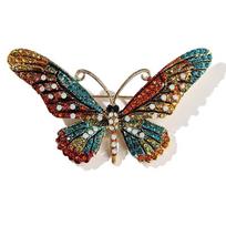 Butterfly Animal Sagės Pins Moteriški papuošalai Dovanų Puokštė Pins oranžinė
