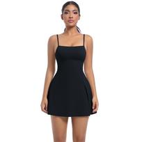 Anti Glare Base Sports Dress With Chest Cushion, Breathable Outdoor Golf Backless Camisole, Yoga Tennis Skirt For Women L