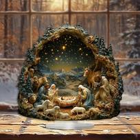 2D Sniego namelis Stalo dekoracija Ornamentai Namų lovos staliuko ornamentai One Size