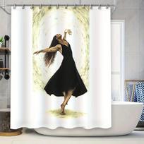 Elegant Dancer Shower Curtain Modern Art Bathroom Decor Abstract Figure Wall Hanging Home Textile Room Divider Washable 90x180cm