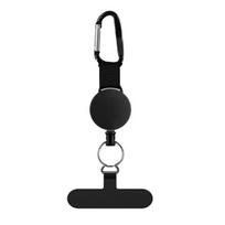 Anti-theft Mobile Phone Lanyard Retractable Steel Wire Leash with Lockable Metal Hook 360 Degree Rotating Phone Strap for Hiking Traveling Outdoor A