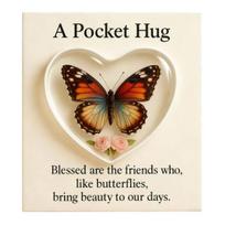 Butterfly Pocket Hug Card Acrylic Gift Transparent Portable Keepsake Symbol of Love Encouragement Inspirational Gift Card