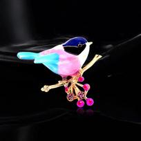 Cross Lark Rhinestone Enamel Bird Brooch – Versatile Fashion Accessory for Women