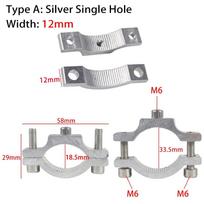 1 vnt. Vairo rėmo vamzdžio telefono priekinio žibinto laikiklis daugiafunkcinis spaustukas 18,5-33,5 mm priekinei šakei Silver Single Hole 12mm