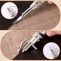 For DIY Leathercraft Carving Cutting Tool Kit- 7 In 1 Leather Groover Tool,Creasing Edge Beveling Function