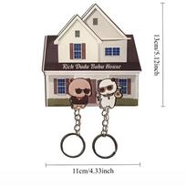 Panda Bubu and Dudu Acrylic Keychain Ctue Fridge Magnet Wall Hanger Cartoon Panda Key Charm Hooks Pendant Accessory Couple Gift