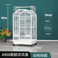 Large Horizontal Wire Bird Cage for Parakeets Lovebirds Parrot Cage with Stand Canary Birdhouse Outdoor Aviary for Small Birds