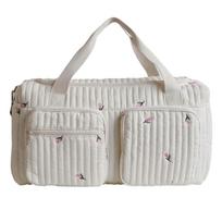 Little Bear Embroidered Diaper Bag Large Capacity Lightweight Mommy Bag Leisure with Shoulder Strap Diaper Changing Tote Bag