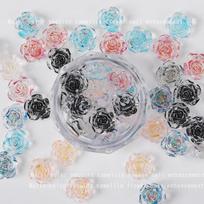 Sequin Camellia 3D Resin Nail Art Flower Decorations 50 capsules/bag