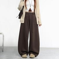 Scimitar wide-leg pants women's spring and autumn new high-waisted sweatpants loose straight sports casual pants trousers S