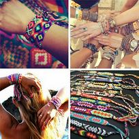 Draugystės apyrankės Rankų darbo pintos virvutės Hippy Boho siuvinėtos apyrankės