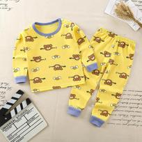 Cartoon Print Pajama Suit Tops+Pants 2-piece Set Underwear Kids Boys Girls Baby Cotton Sleepwear 73cm
