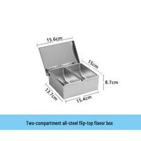 Stainless Steel Flip-Lid Seasoning Box Set