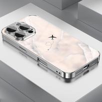 Kelioninis Lėktuvas Meilės Širdis Grūdintas Stiklas Galvanizuotas Telefono Dangtelis iPhone 17 16 15 Pro Max 14 Plus 13 12 11 16E 17 Air Dangtelis iPhone 11 Pro