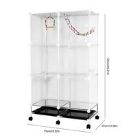 Oversized Bird Cage with Rolling Stand Swing Ladder Anti-Clogging Feet Splash-Proof Luxury Villa for Parrot Cockatiel Myna Finch