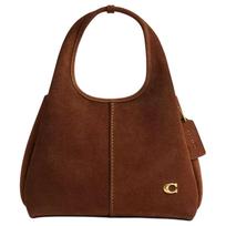 Coach Lana 23 Metallic Logo Suede Tote Bag Medium Women Tote Bags Sweet-Brown CBZ95-B4WBR Basic Set (Bag+Dust Bag)