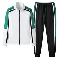 Fashion Korean Version Men's Patchwork Zippered Sportswear+Pants Set  New Spring Autumn Casual Jogging Fitness Two-Piece Set M