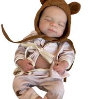 Reborn Girl Doll Open Mouth 33cm Pascale Full Body Silicone Toy With Painted Skin Washable Soft Touch Reborn Girl Silicone Doll beige