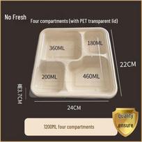 Qiwai Biodegradable 4-Compartment Pulp Lunch Box