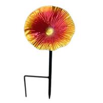 Metal Flower Bird Bath, Decorative Garden Bird Bath Feeder, Outdoor Wild Bird Feeder with 2-Prong Base for Garden Backyard Decor