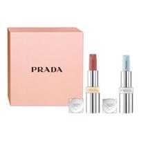 Prada lipstick Limited Gift Box Lip Color Diary Pink Matte Clear Complexion Two-piece set: #U001 Lip Blue 3.8g + #P60 Apricot Pink Brown Lipstick 3.8g