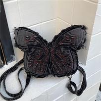 Butterfly-shaped bag can be worn as a shoulder bag or backpack; lightweight and portable, suitable for outdoor travel and daily commutes. bpd-8832-Black