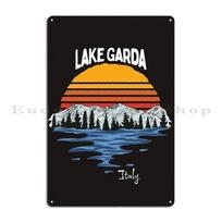 Lake Garda Italy Vintage Souvenir Metal Sign Wall Decor Funny Printed Club Pub Mural Tin Sign Poster 20x30cm（7.8x11.8inch）