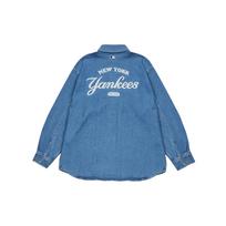 MLB New York Yankees Back Logo Long Sleeve Denim Shirt Unisex shirts Blue 3ADRR0134-50INS L